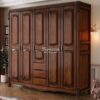 Lemari Pakaian 5 Pintu Kayu Solid Klasik Modern