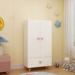 Lemari Pakaian Anak Dua Pintu Motif Mickey Pastel