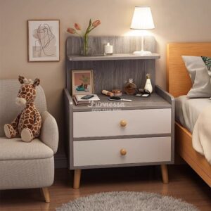 Nakas Kayu Modern Dua Laci Seri Oslo