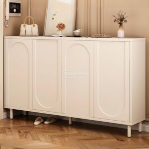 Rak Sepatu Modern Dua Pintu Warna Cream
