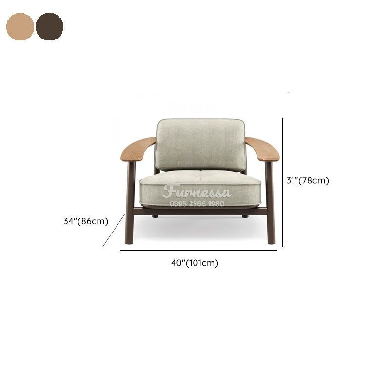 Set Sofa & Armchair Kayu Solid Linen Beige
