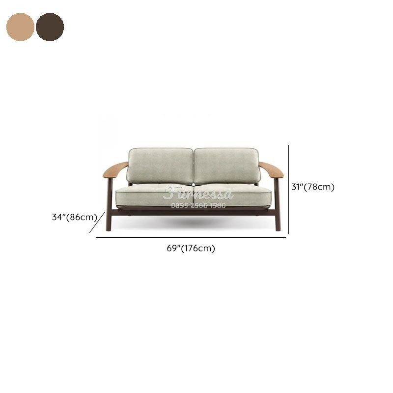 Set Sofa & Armchair Kayu Solid Linen Beige