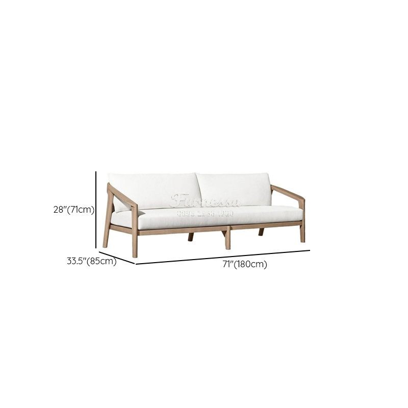 Set Sofa & Armchair Kayu Solid Linen Putih
