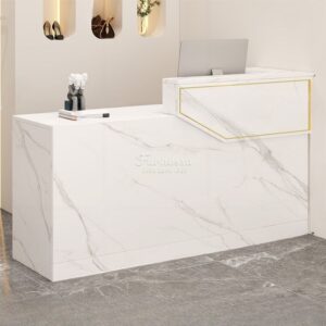 Meja Resepsionis Modern Minimalis Motif Marmer