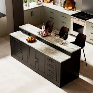 Kitchen Island Minimalis Marble Hitam