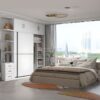 Lemari Pakaian Minimalis Sliding Putih 180 cm