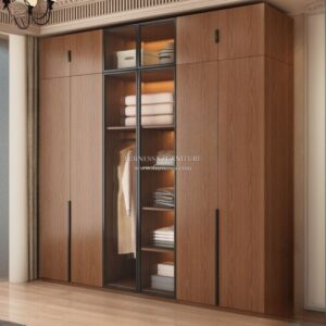 Lemari Pakaian Modern Minimalis Motif Kayu (9)