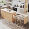 Meja Island Dapur Kayu Expandable