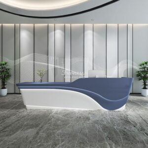 Meja Resepsionis Modern Lengkung 220 cm