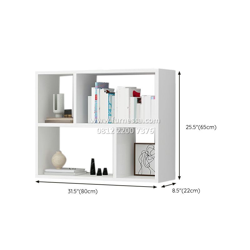 rak dinding minimalis putih ukuran 80x65 cm modern multifungsi