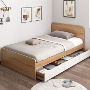 Tempat Tidur Minimalis Modern Simple dengan Laci Samping