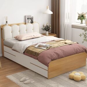 Tempat Tidur Minimalis Modern dengan Laci Samping