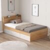 Tempat Tidur Motif Kayu Minimalis Storage Laci Modern
