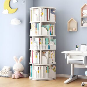 rak buku putar minimalis kayu 3 susun diameter 40 cm tinggi 97 cm