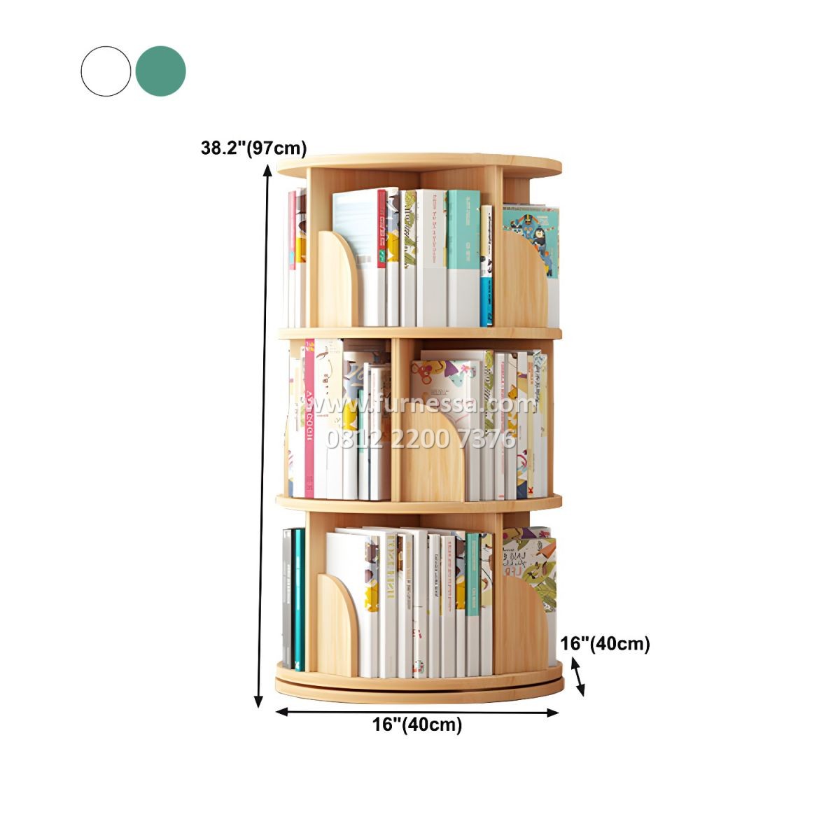 rak buku putar minimalis kayu 3 susun diameter 40 cm tinggi 97 cm rak buku putar minimalis kayu 3 susun diameter 40 cm tinggi 97 cm